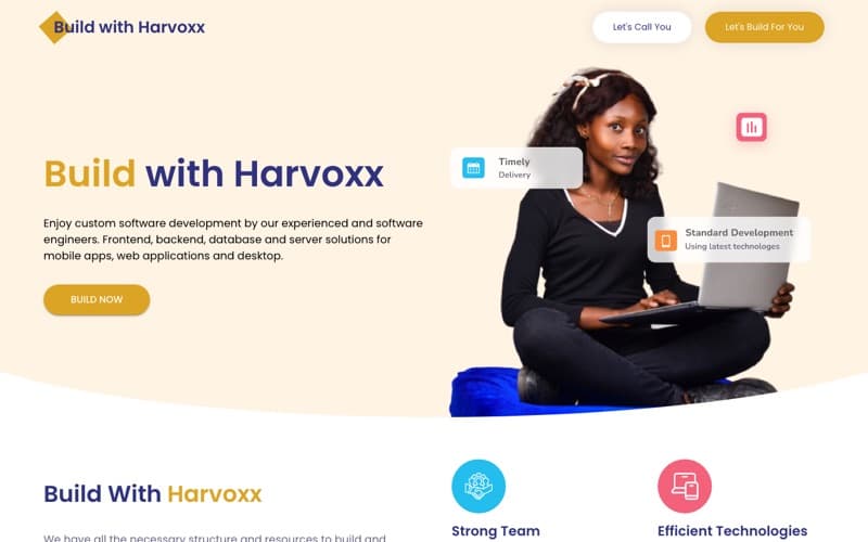 Build With Harvoxx homepage