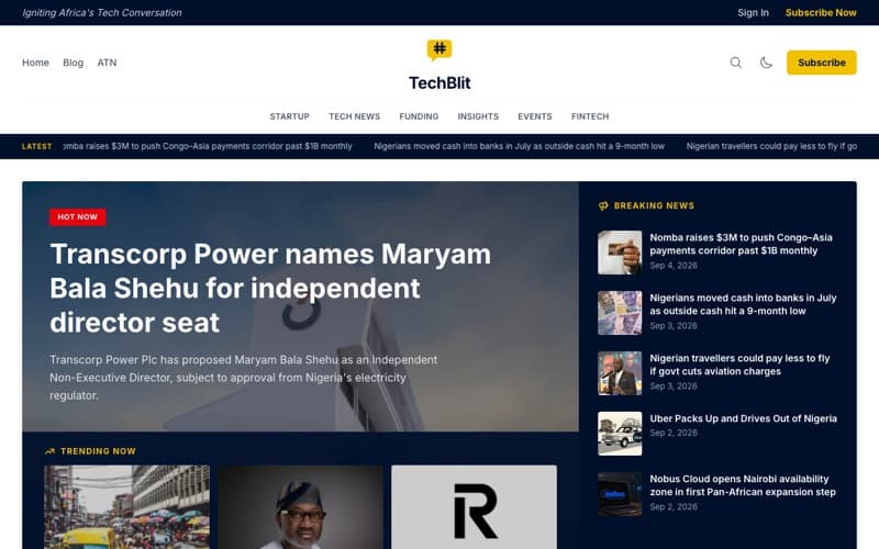Techblit homepage